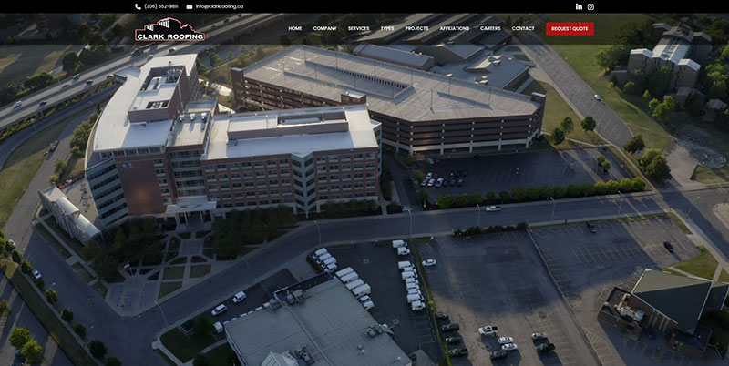 Clark Roofing website screenshot