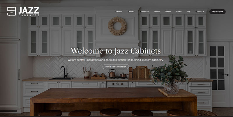 Jazz Cabinets website screenshot