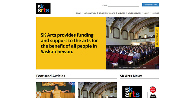 SK Arts website screenshot